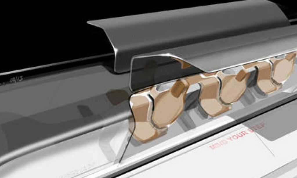 Aluminiumsvognene lager sine egne luftputer som de svever på i 1100 km/t