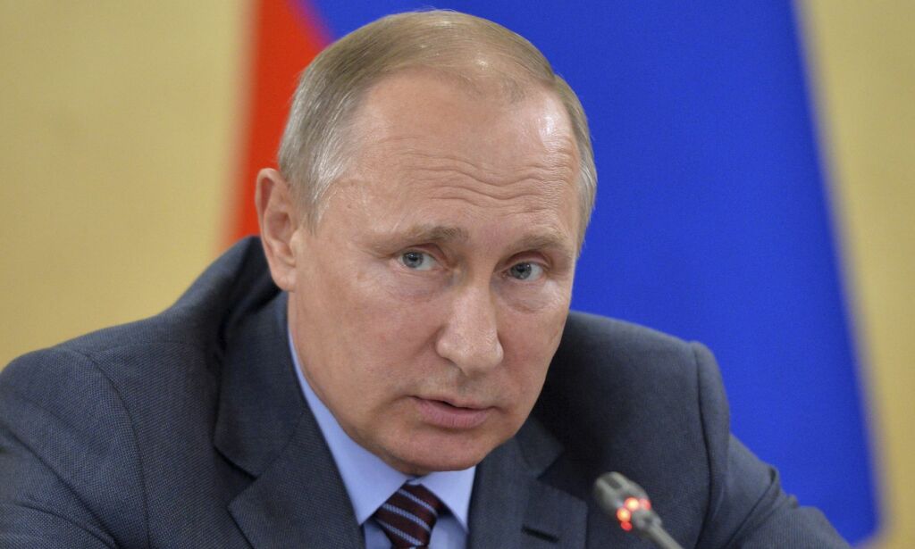Russian President Vladimir Putin speaks at a meeting of the State Council presidium on transport system in the south, in Kerch, Crimea, Thursday, Sept. 15, 2016. (Alexei Druzhinin/Sputnik, Kremlin Pool Photo via AP)