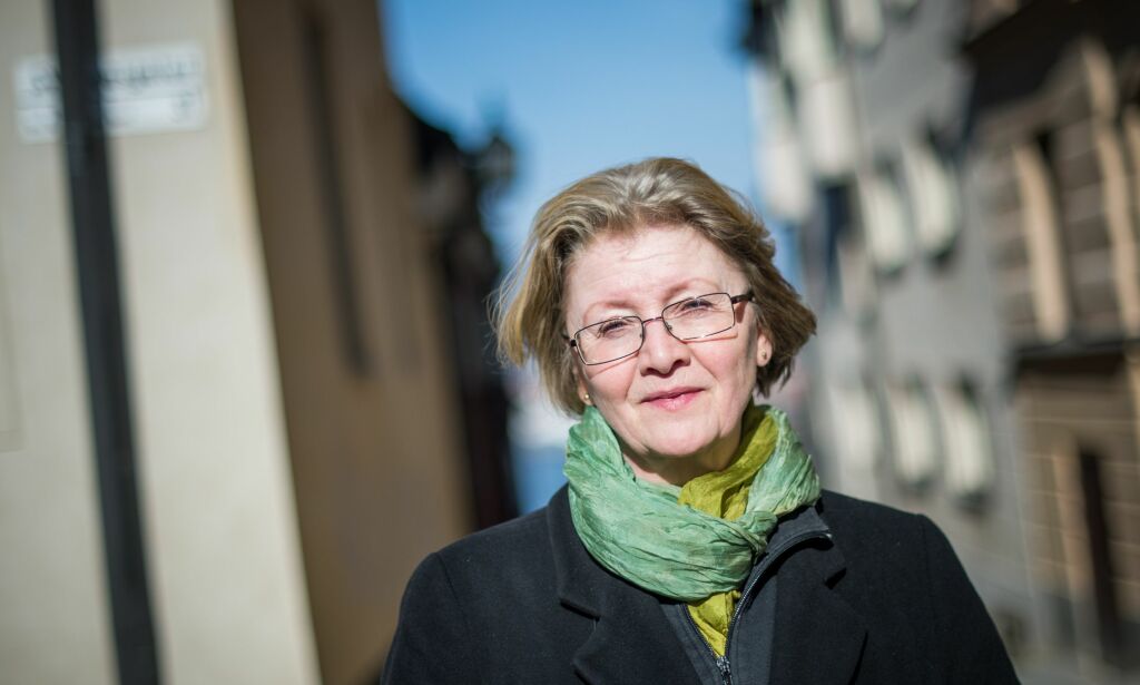 TO GO WITH AFP STORY BY CAMILLE BAS-WOHLERT
(FILES) - A file picture taken on March 19, 2015 in Soedermalm, Stockholm shows 61 year-old Swedish author Eva Gabrielsson, partner of the late 'Millennium trilogy' Swedish writer Stieg Larsson (1954 - 2004), posing. AFP PHOTO / JONATHAN NACKSTRAND