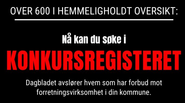 Sjekk hvem i din kommune som står i KONKURS-REGISTERET