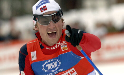 Norway's Petter Northug reacts after placing second in the men's World Cup 4x10-kilometer mixed style relay cross country ski race, in La Clusaz, French Alps, Sunday, Dec.17, 2006. Northug's teammates were Norway's Tor Arne Hetland, Eldar Ronning and Ole Einar Bjorndalen. (AP Photo/Patrick Gardin)