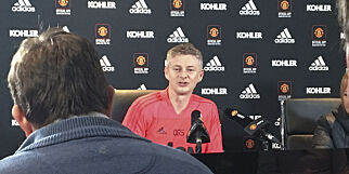 Manchester, England 20181221.
Ole Gunnar Solskjær under sin første pressekonferanse som midlertidig manager i Manchester United fredag.
Foto: Espen Hartvig / NTB scanpix