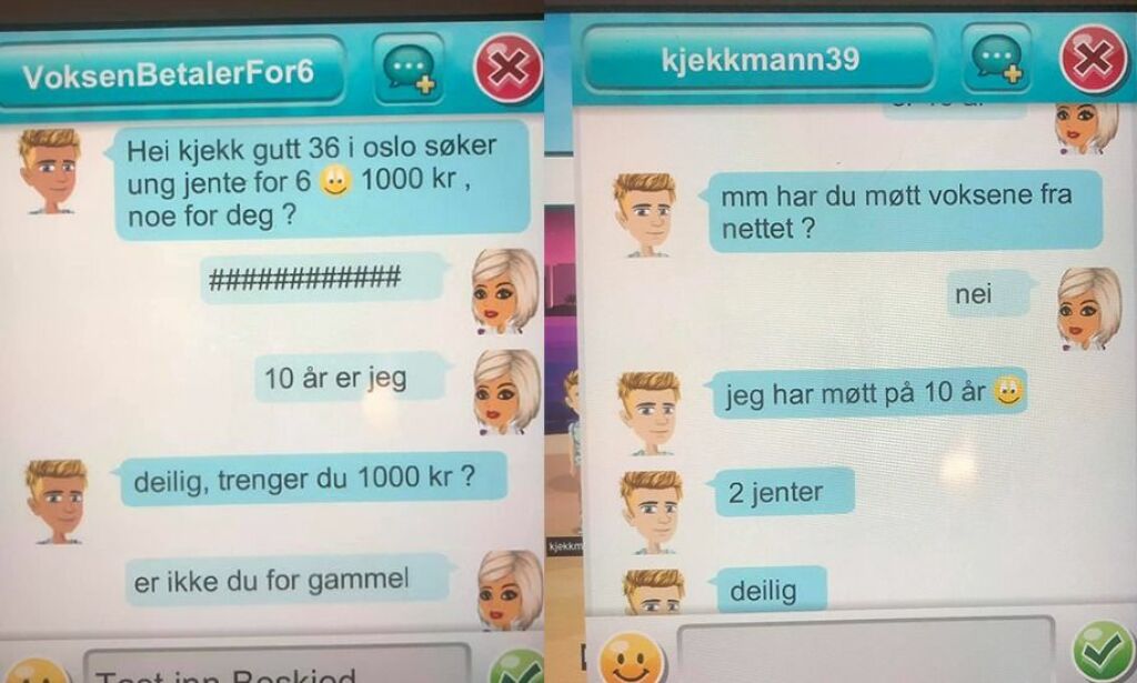 Voksne menn ber små jenter om sex og nakenbilder i mobilspill